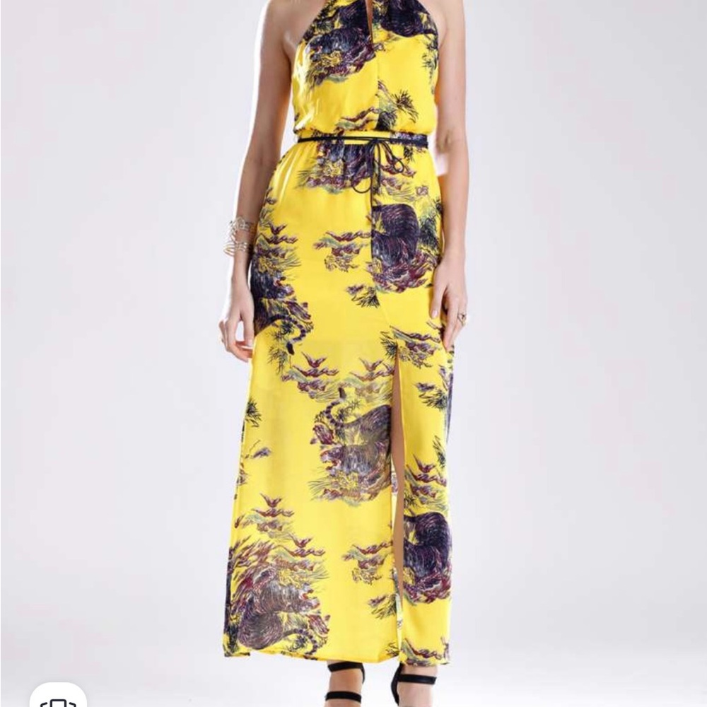 Elegant Yellow and Purple Women's Dress